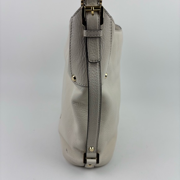 MICHAEL MICHAEL KORS Bedford Belted White Pebble Leather Hobo Shoulder Bag Large - Picture 3 of 16